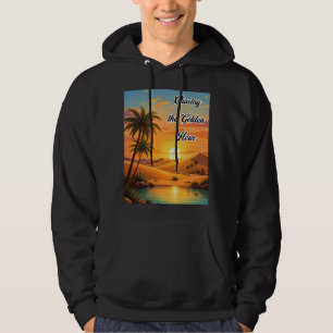 Veste À Capuche Chasser l'heure dorée Désert Couché d'Aesthetic