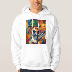 Veste À Capuche Chasseur de Beagle Pop Art – Chien de chasse moder