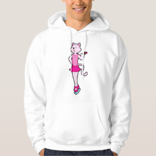 Veste À Capuche Chat à Patinage sur glace avec Fleur
