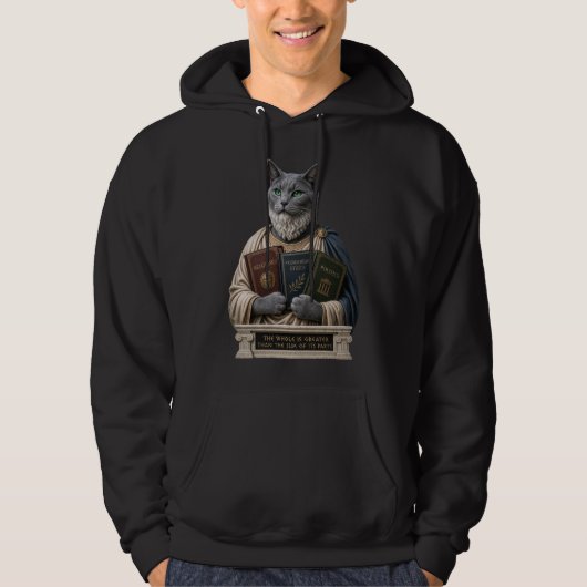 Veste À Capuche Chat Aristote Bleu Russe (Devant)