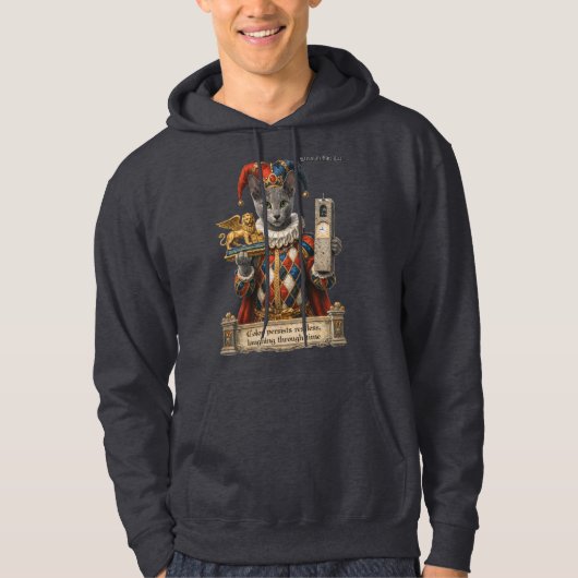 Veste À Capuche Chat Arlequin Bleu Russe (Devant)