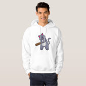 Veste À Capuche Chat au cricket avec batte de cricket (Devant entier)