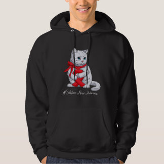 Veste À Capuche Chat au ruban rouge du Mois de sensibilisation à l
