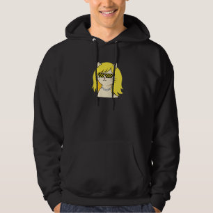 Veste À Capuche Chat Blond Cool avec des Lunettes de Soleil Pixel 