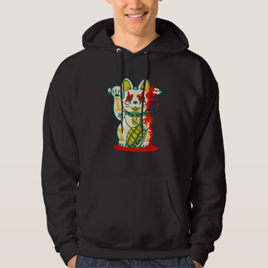 Veste À Capuche Chat chanceux (Devant)