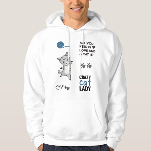 Veste À Capuche Chat Cute Animaux Sticker Set Lover Chats (Devant)