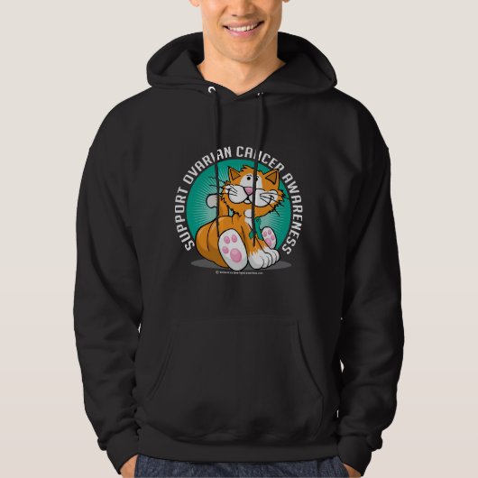 Veste À Capuche Chat de Cancer ovarien (Devant)