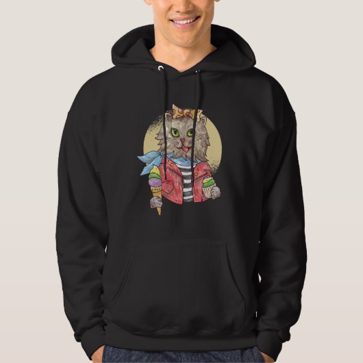 Veste À Capuche Chat de style Rockabilly (Devant)