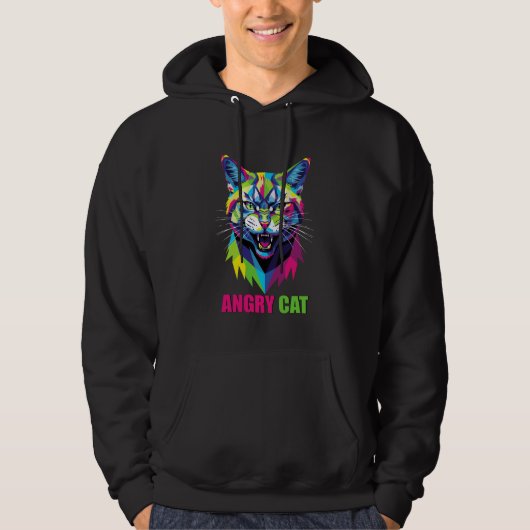 VESTE À CAPUCHE CHAT EN COLÈRE (Devant)