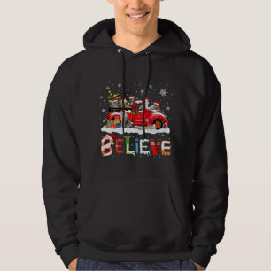 Veste À Capuche Chat équitation Camion Rouge Arbre de Noël Croire