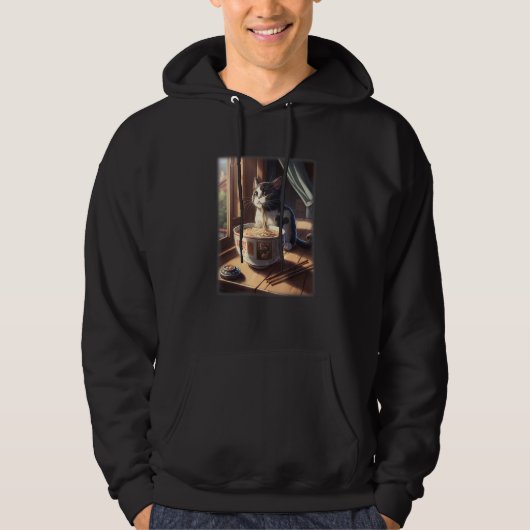 Veste À Capuche chat japonais mangeant tonkotsu ramen (Devant)