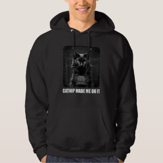 Veste À Capuche Chat Mugshot - Catnip Made Me Le Faire - Chat Noir