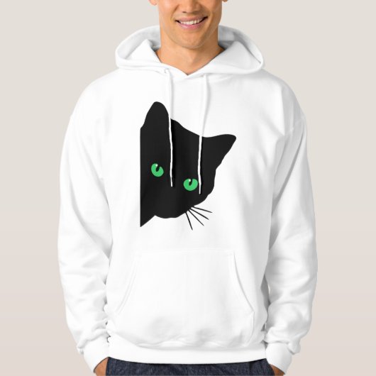 Veste À Capuche chat noir aux yeux verts (Devant)