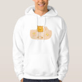 Veste À Capuche Chat orange dans une scène de plage avec château d (Devant)