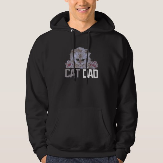 Veste À Capuche Chat Papa Daddy Kitty Propriétaires Fourrure Paren (Devant)