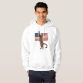 Veste À Capuche Chat patriotique Drapeau américain Design vectorie (Devant entier)