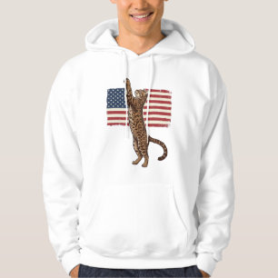 Veste À Capuche Chat patriotique Drapeau américain Design vectorie