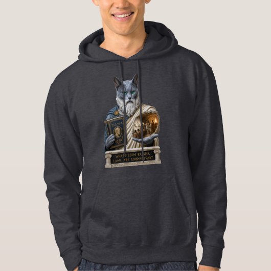 Veste À Capuche Chat Plat Bleu Russe (Devant)
