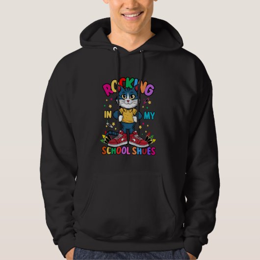 Veste À Capuche Chat Rocking Dans Mon École Chaussures Drôle Retou (Devant)