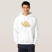 Veste À Capuche Chat roux tabby faisant une embuscade (Devant entier)