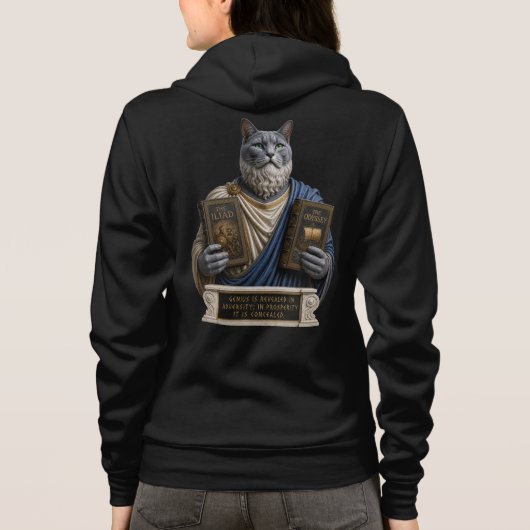 Veste À Capuche Chat Russe Bleu Homère (Dos)