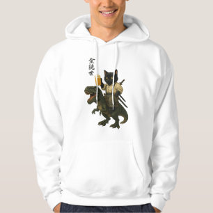 Veste À Capuche Chat Samouraï avec Bière & T-Rex Art Japonais Ré