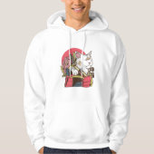 Veste À Capuche Chat Samurai - Chat Vaporwave (Devant)