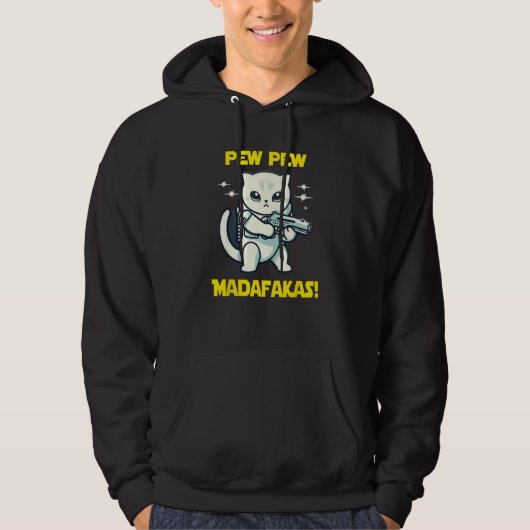 Veste À Capuche Chat Scottish Fold Astronaute Spatial Pew Madafaka (Devant)