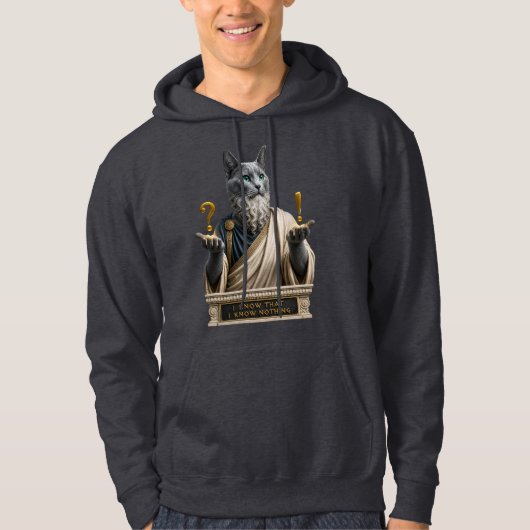 Veste À Capuche Chat Socrate Bleu Russe (Devant)