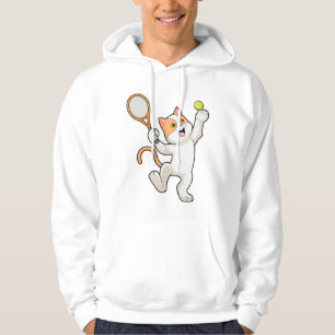 Veste À Capuche Chat Tennis avec raquette de tennis