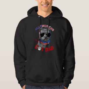 Veste À Capuche Chat Us Drapeau Lunettes de soleil Tous American C