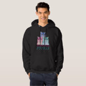 Veste À Capuche Chat Vaporwave Chat Visionnaire Futuriste Chat (Devant entier)