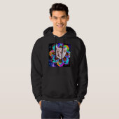 Veste À Capuche Chat visage fleur art goofy chaton (Devant entier)
