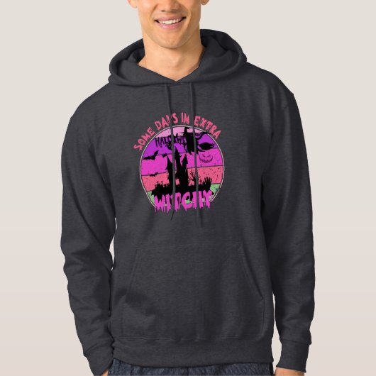 Veste À Capuche Château de Witch Silhouette - Retro Sunset Hallowe (Devant)