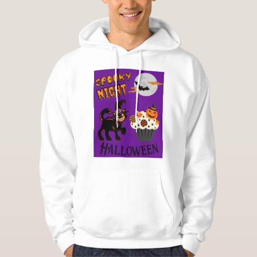 Veste À Capuche chats en halloween modifiable (Devant)