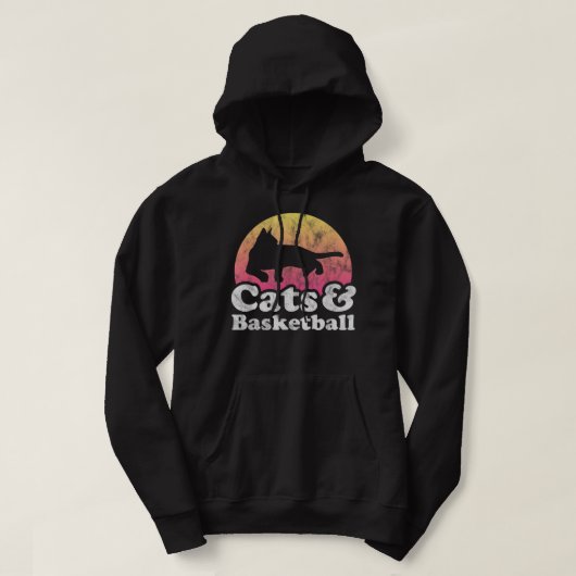 Veste À Capuche Chats et basket-ball Hommes ou femmes Chat et bask (Design devant)