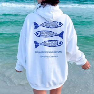 Veste À Capuche Chemise Bachelorette Bachelorette de Poisson Bleu