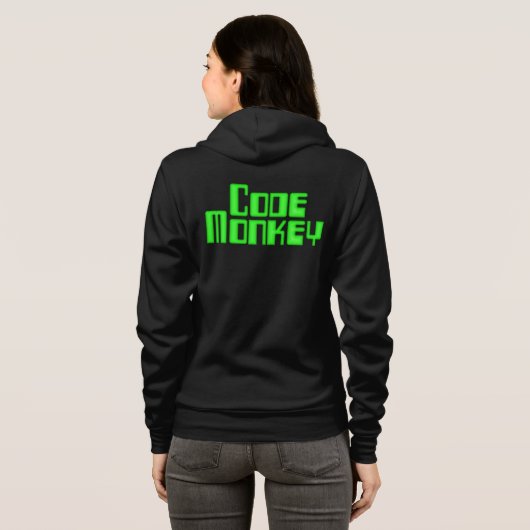 Veste À Capuche Chemise Code Monkey (impression au dos) (Dos entier)