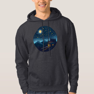 Veste À Capuche Chemise Cozy Night Cabin Under Starry Sky