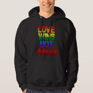 Veste À Capuche Chemise Love Wins Not Wings LGBT Fierté Végétalien