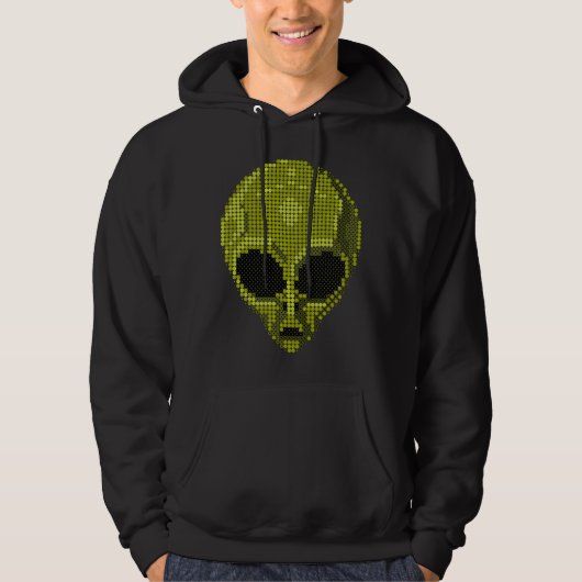 Veste À Capuche Chemise Tête d'Alien Vert (Devant)