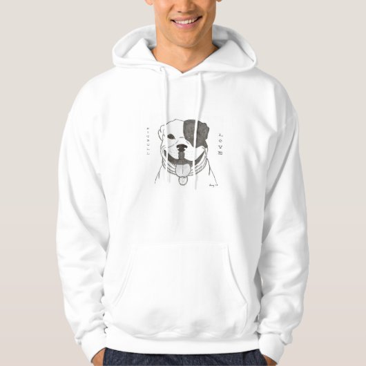 Veste À Capuche Chemises d'amour Pitbull (Devant)
