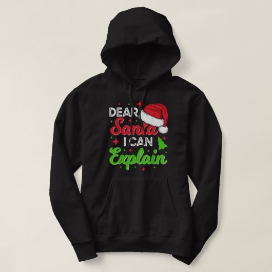 Veste À Capuche Cher Père Noël Je Peux Expliquer Drôle Joke Noël S (Design devant)