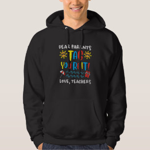 Veste À Capuche Chers parents Étiquette Vous êtes ça l'amour Ensei