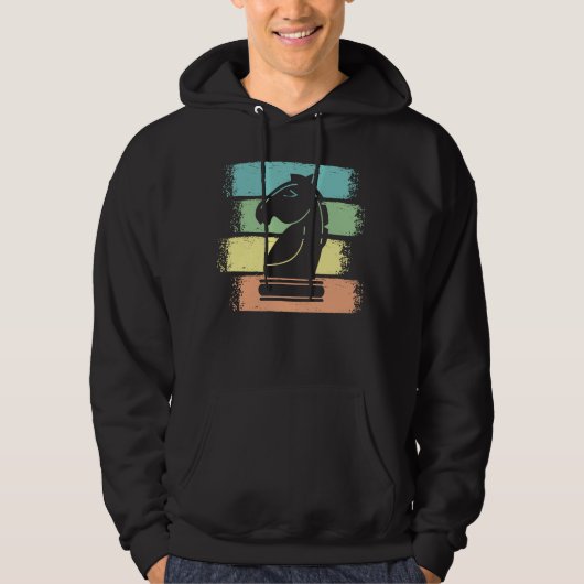 Veste À Capuche Cheval d'échecs Rétro (Devant)