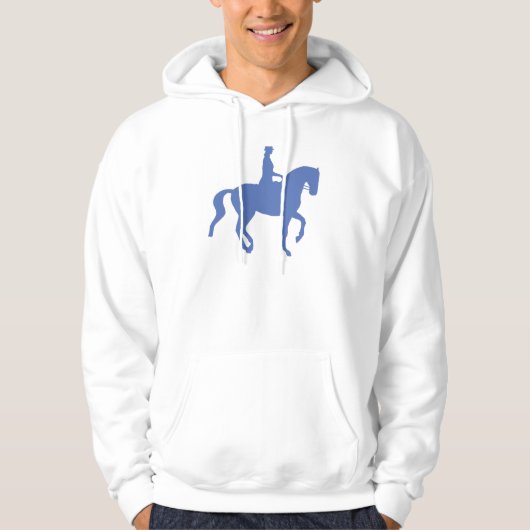 Veste À Capuche Cheval et cavalier de dressage de Piaffe (bleus) (Devant)