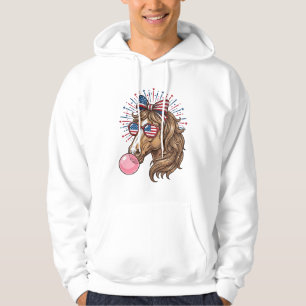 Veste À Capuche Cheval Patriotique Bubble Gum Vintage Vector T-Shi