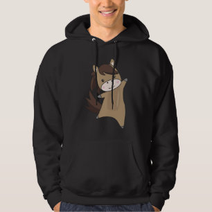 Veste À Capuche Cheval Ponny Rider Cute Animaux Brown