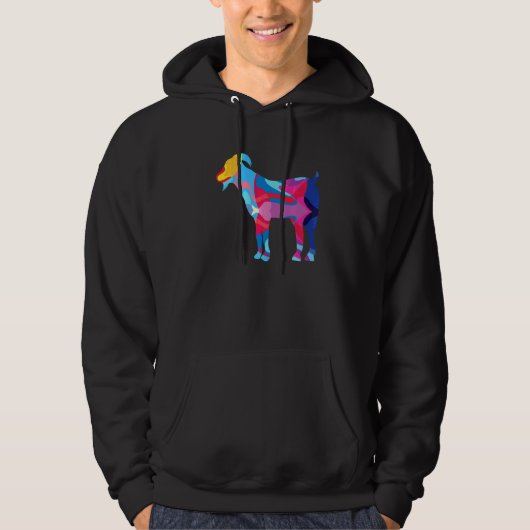Veste À Capuche Chèvre Chèvres Graphique Coloré (Devant)