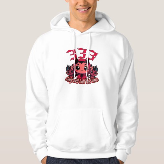 Veste À Capuche Chibi Devil - 333 Seulement le mal moitié du temps (Devant)